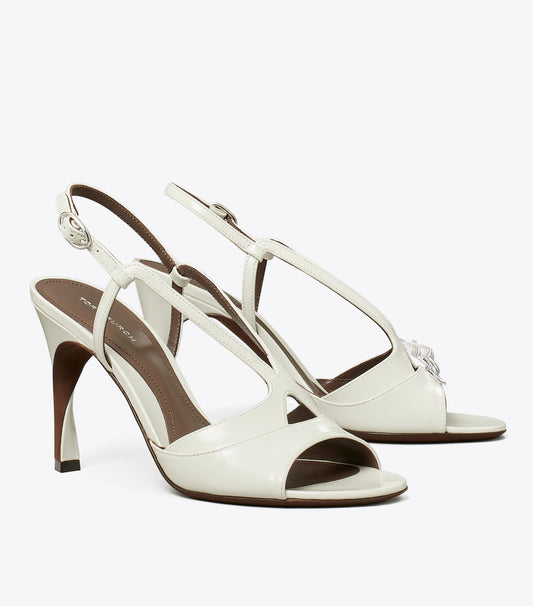 Tory Burch Twisted Heel Sandal - Marshmallow
