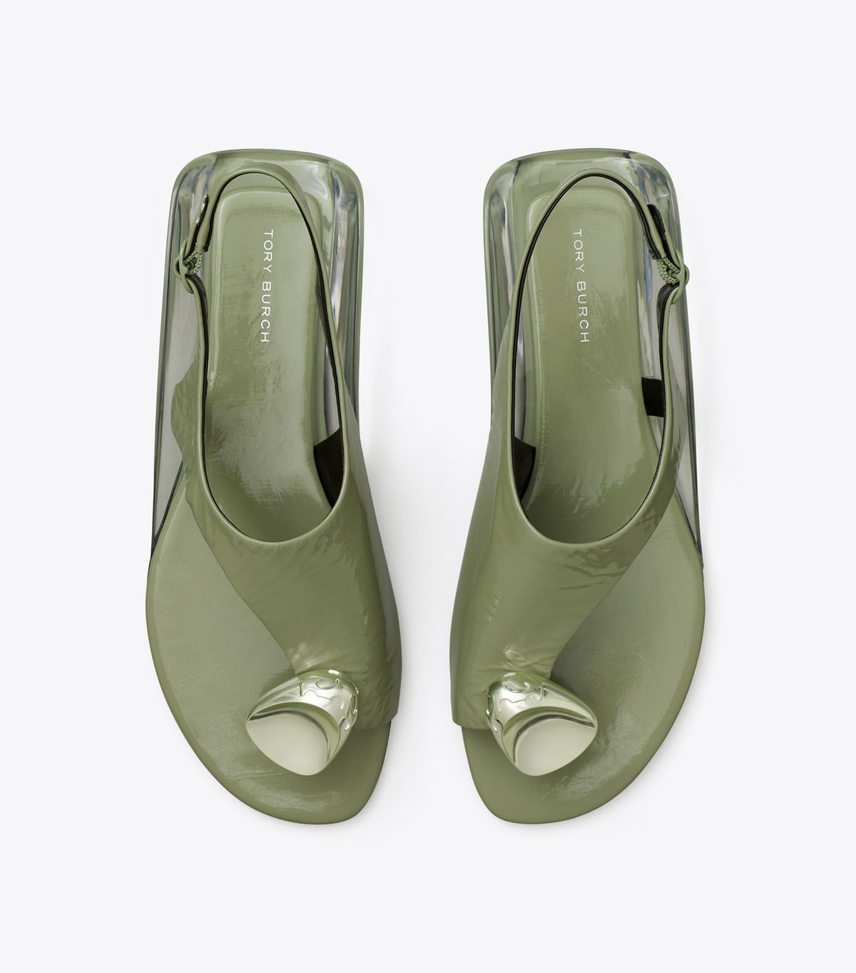 Tory Burch Patos Slingback Sandal - Light Jade / Silver