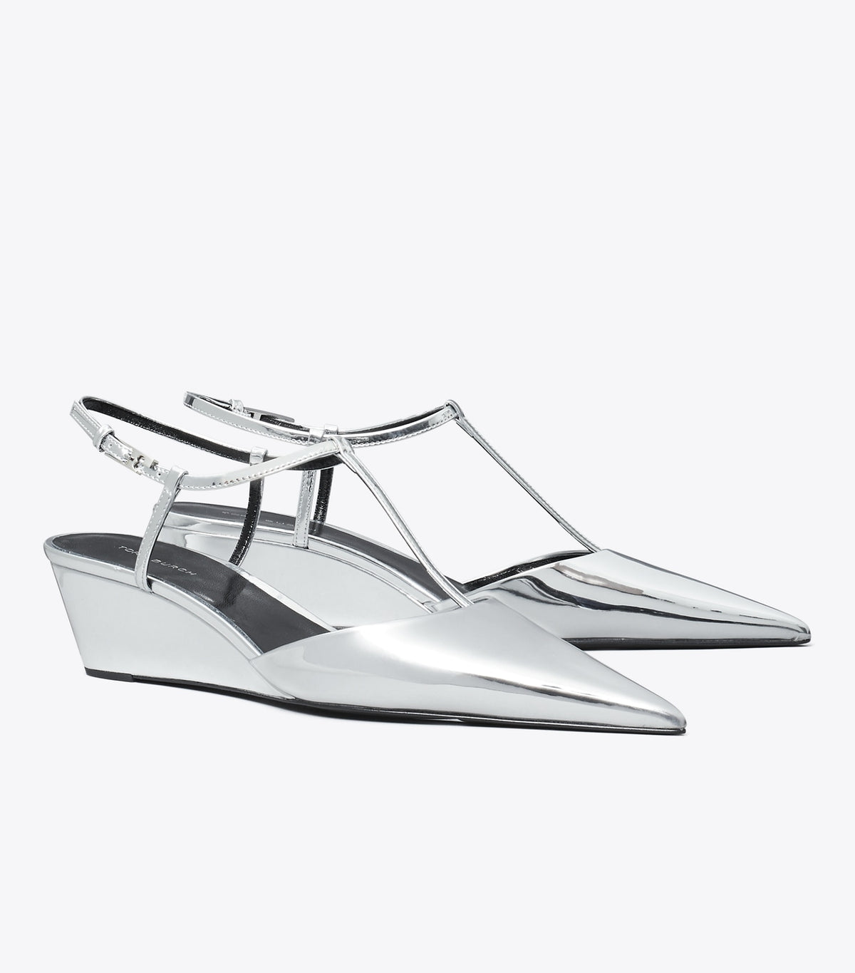 Tory Burch Gigi T-Strap Wedge - Platinum