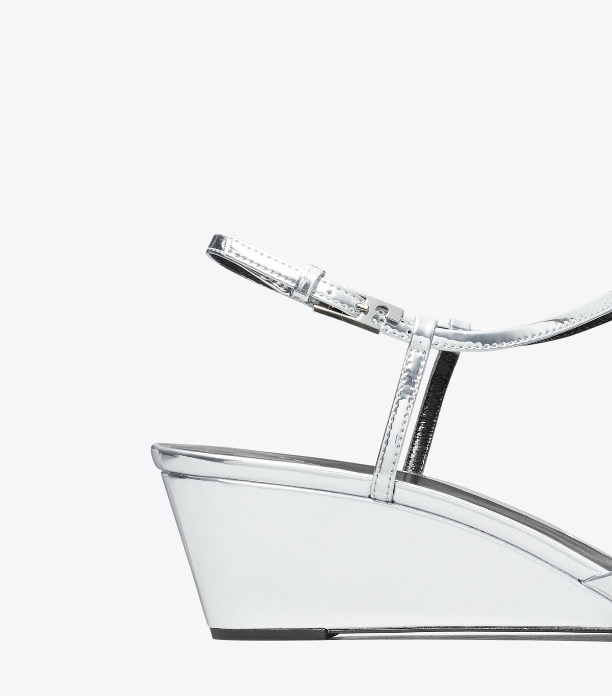 Tory Burch Gigi T-Strap Wedge - Platinum