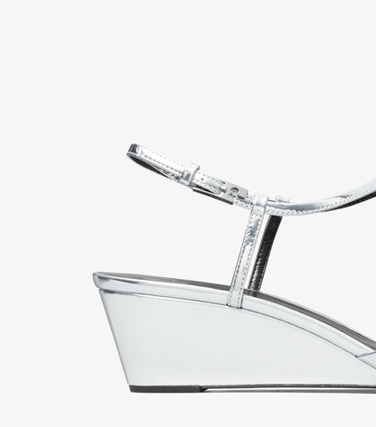 Tory Burch Gigi T-Strap Wedge - Platinum