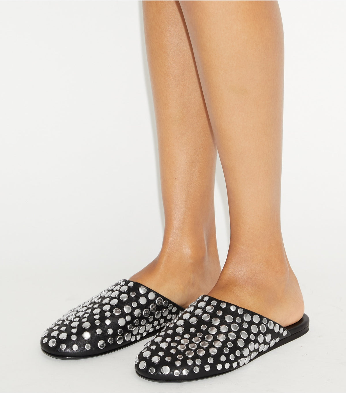 Tory Burch Studded Mule - Perfect Black / Silver