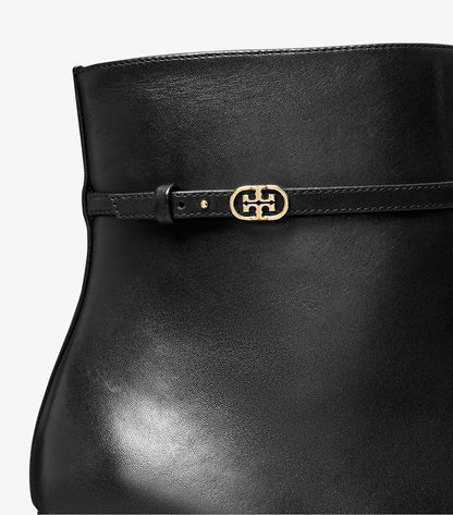 Tory Burch Double T Buckle Wedge Boot - Perfect Black