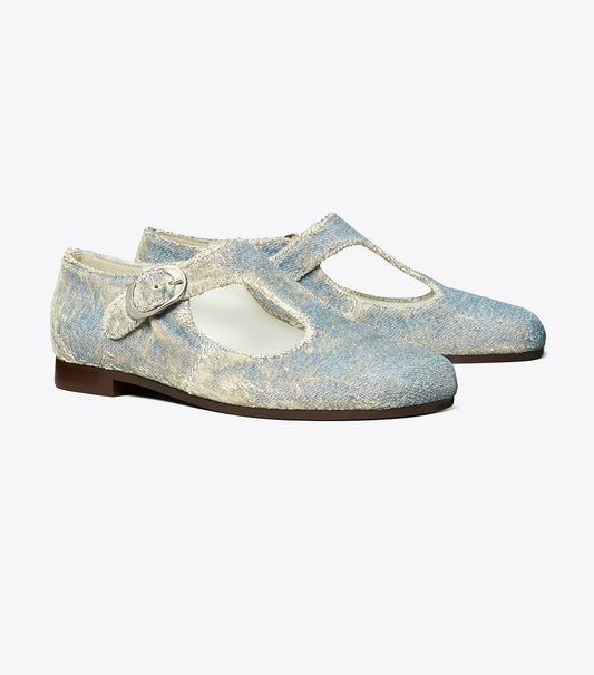 Tory Burch Violet T-Strap - Denim