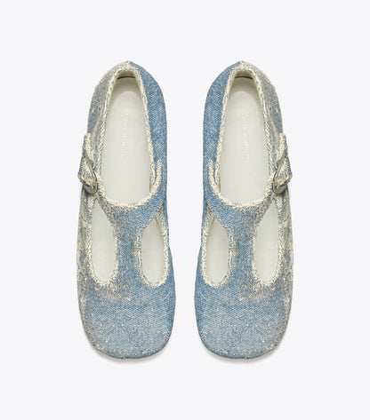 Tory Burch Violet T-Strap - Denim