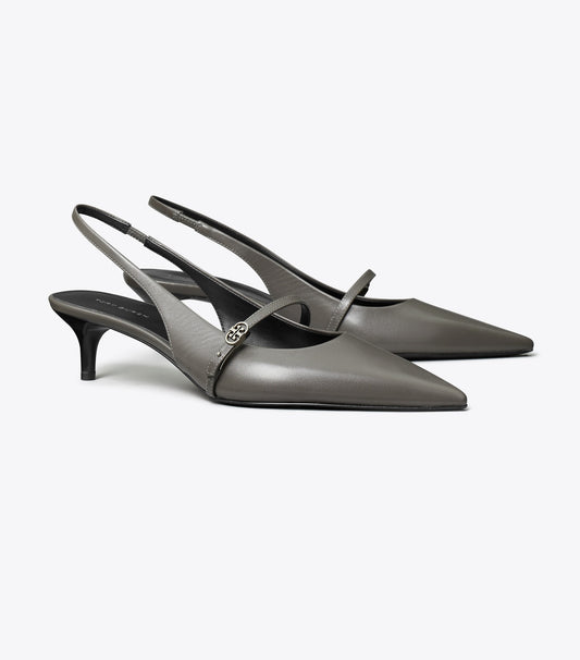 Tory Burch Double T Buckle Mary Jane Slingback - Dark Grigio / Dark Grigio