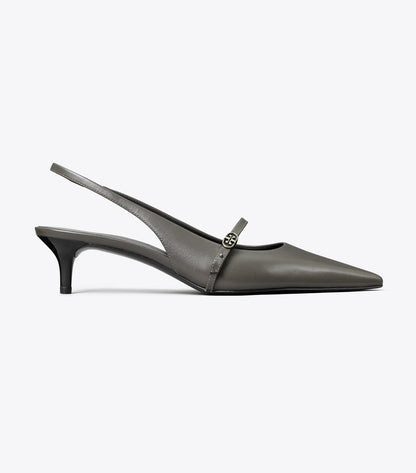 Tory Burch Double T Buckle Mary Jane Slingback - Dark Grigio / Dark Grigio