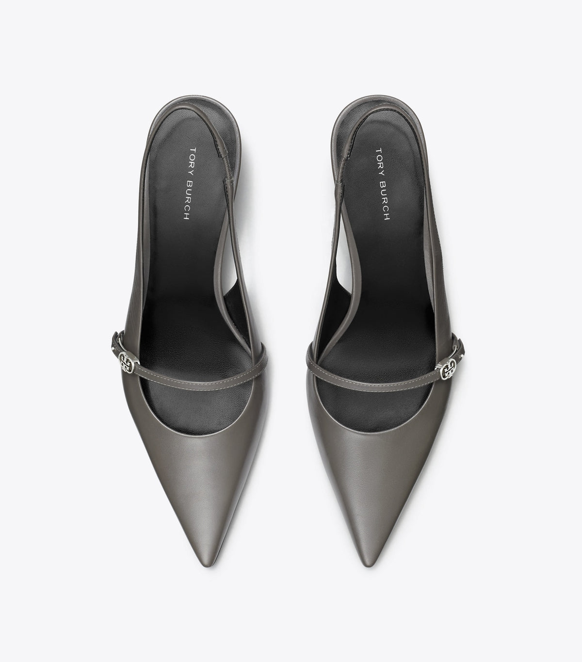 Tory Burch Double T Buckle Mary Jane Slingback - Dark Grigio / Dark Grigio
