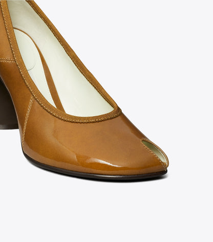 Tory Burch Peep-Toe Pump - Caramel Tan