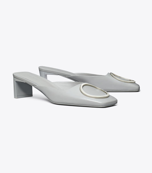 Tory Burch Ring Heeled Mule - Loutre Gray / Silver