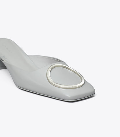Tory Burch Ring Heeled Mule - Loutre Gray / Silver