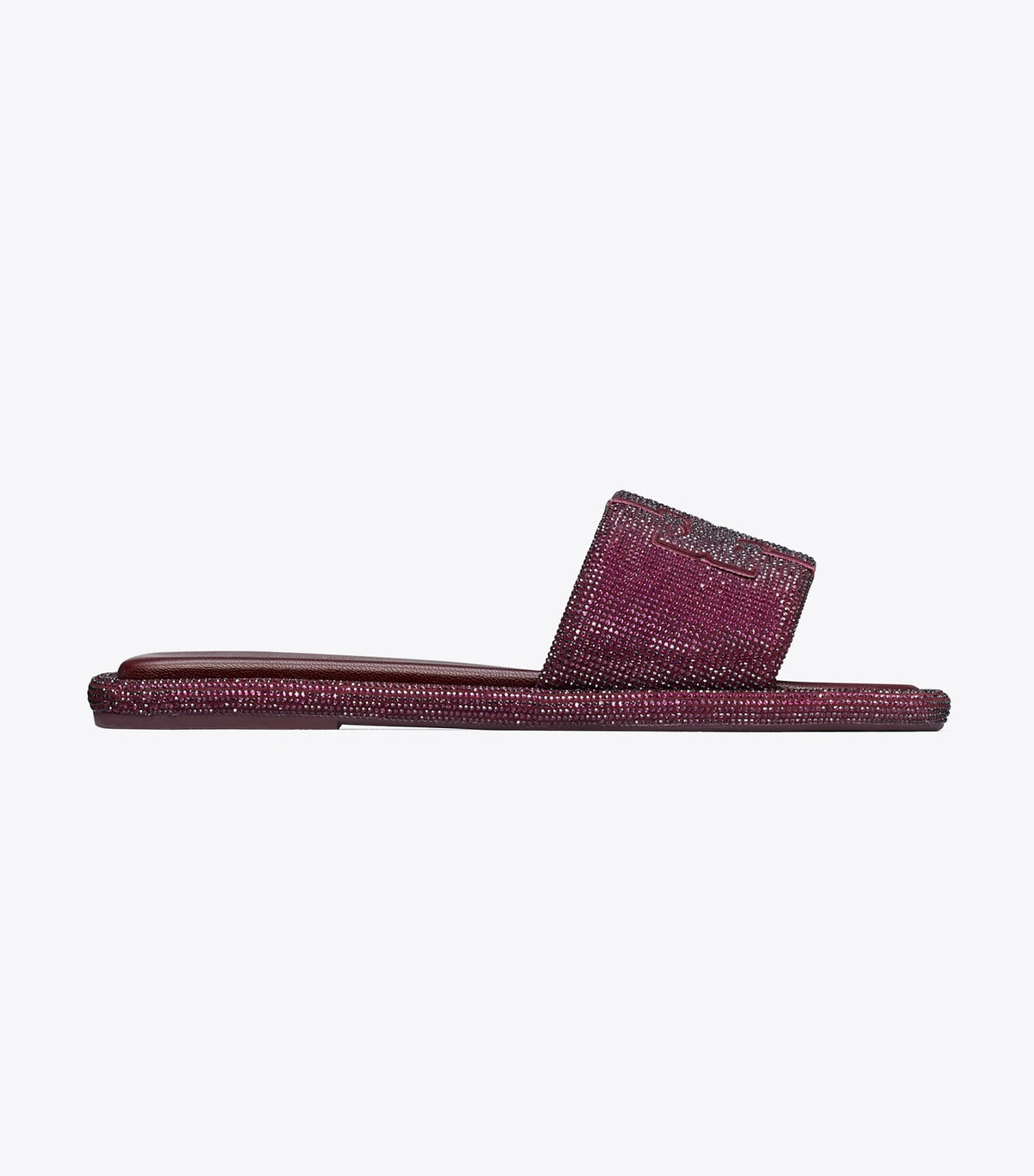 Tory Burch Pavé Double T Sport Slide - Dark Carmine / Burgundy