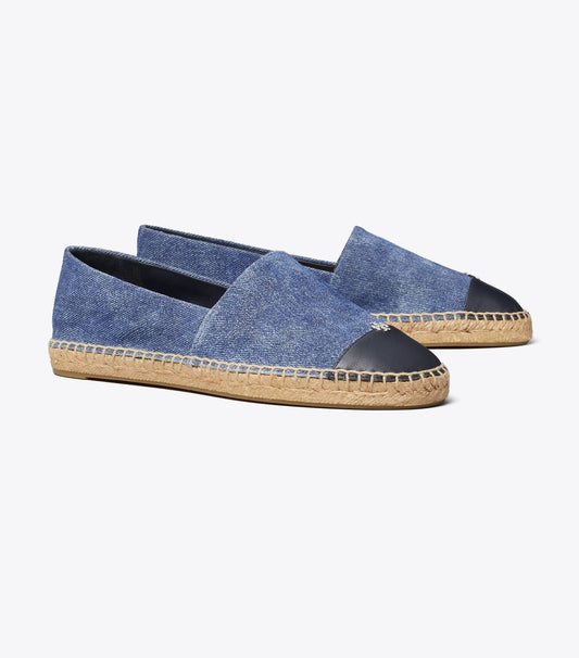 Tory Burch Cap-Toe Espadrille - Dark Denim / New Navy