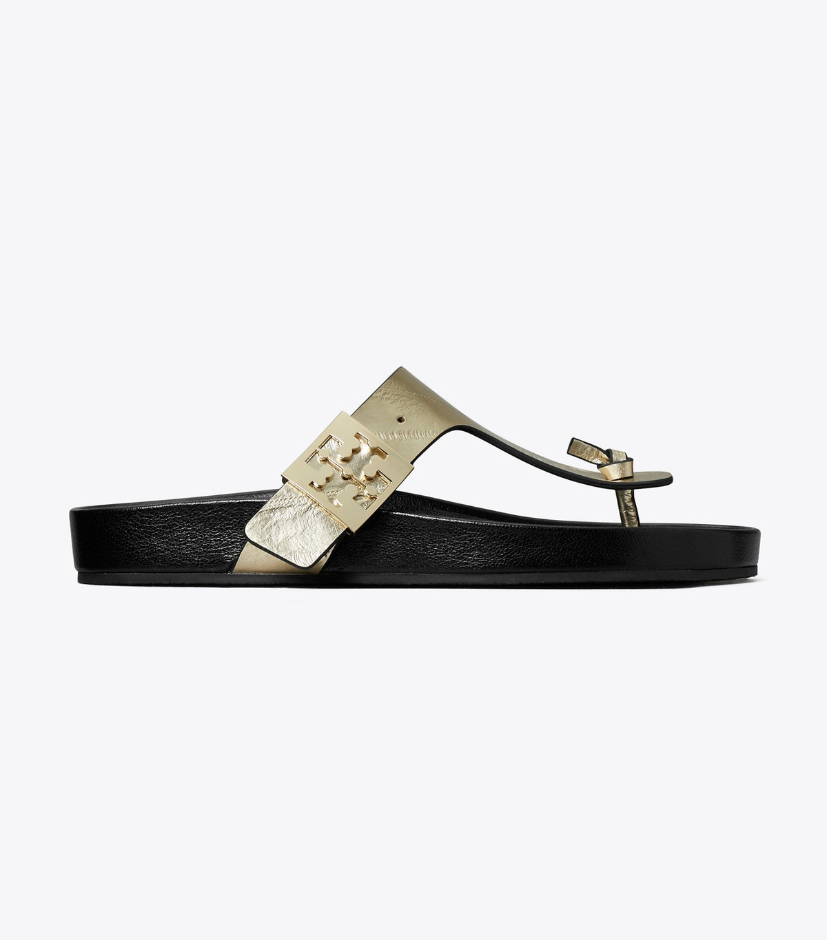 Tory Burch Mellow T-Strap Sandal - Spark Gold / Perfect Black