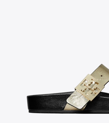 Tory Burch Mellow T-Strap Sandal - Spark Gold / Perfect Black