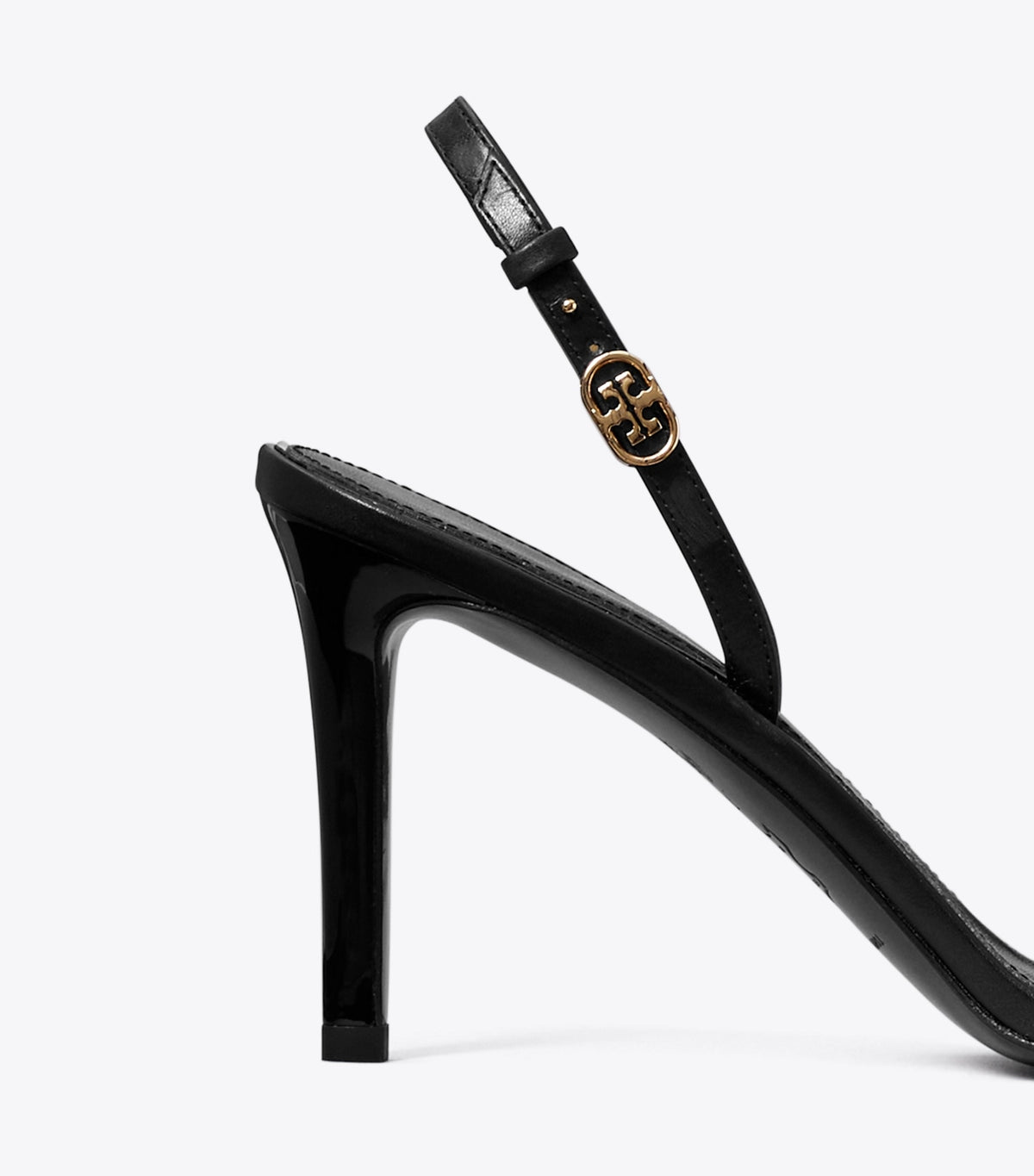 Tory Burch Double T Buckle Heeled Sandal - Perfect Black