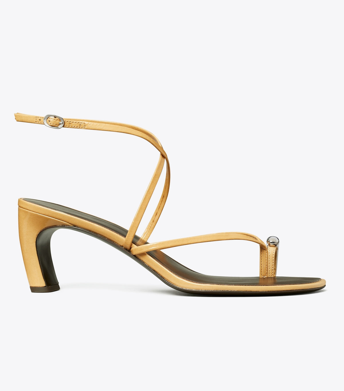 Tory Burch Pierced Multi-Strap Heeled Sandal - Cantucci / Silver