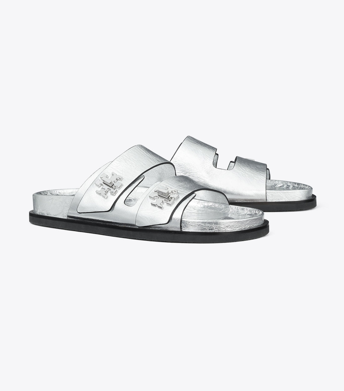 Tory Burch T Lock Sport Slide - Silver