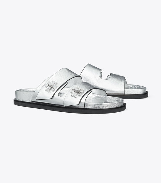 Tory Burch T Lock Sport Slide - Silver