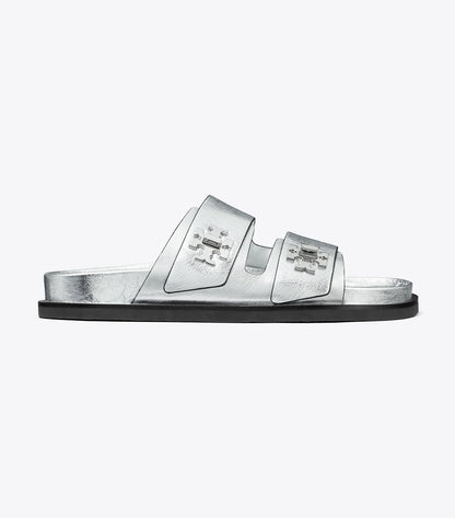 Tory Burch T Lock Sport Slide - Silver