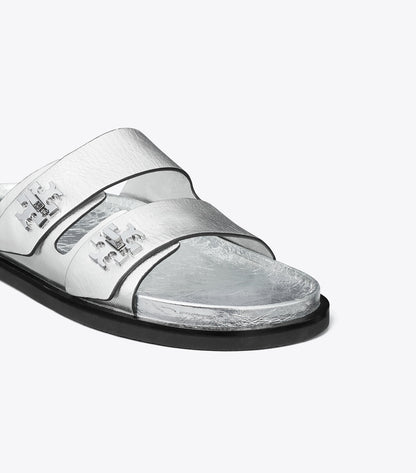 Tory Burch T Lock Sport Slide - Silver