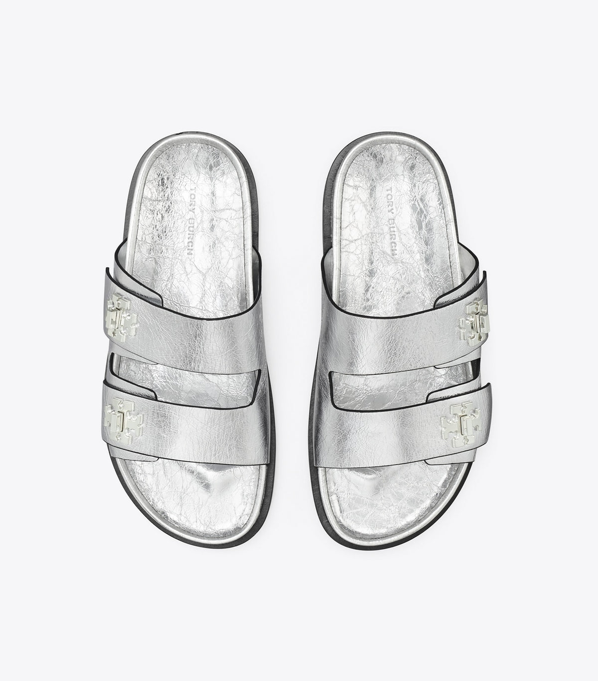 Tory Burch T Lock Sport Slide - Silver