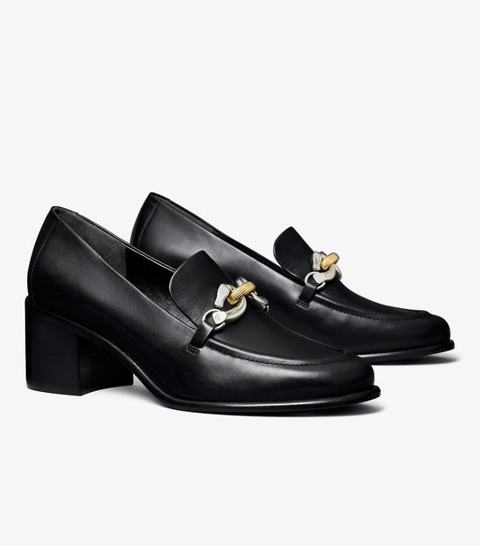 Tory Burch Jessa Heeled Loafer - Perfect Black