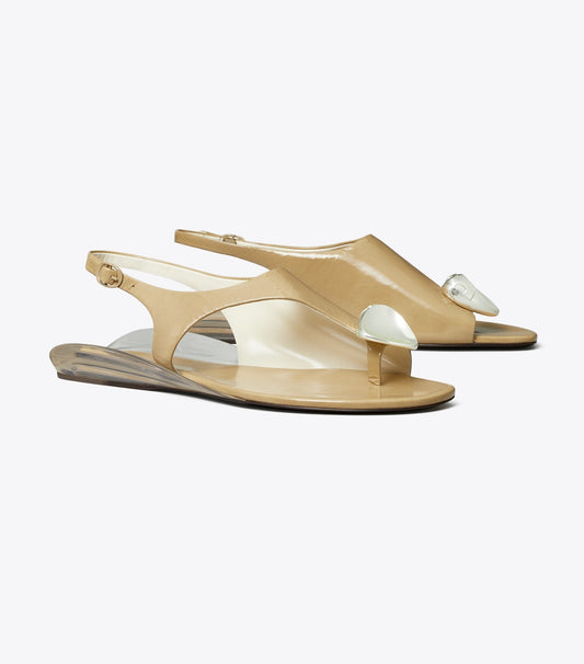 Tory Burch Patos Slingback Sandal - Chateau Gray / Silver