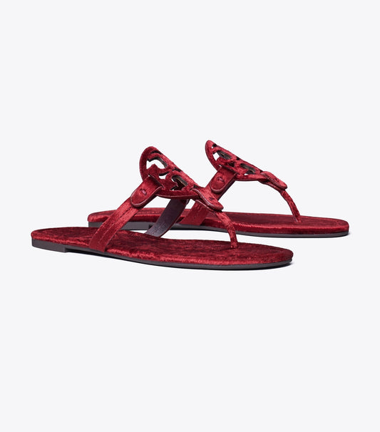 Tory Burch Miller Velvet Sandal - Burgundy Berry
