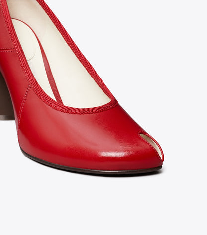 Tory Burch Peep-Toe Pump - Red Sky