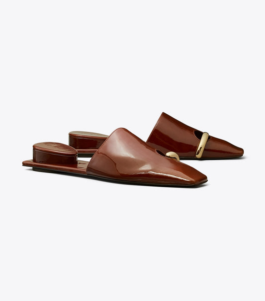 Tory Burch Pierced Mule - Russet Brown / Gold