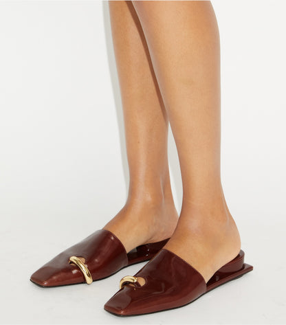 Tory Burch Pierced Mule - Russet Brown / Gold