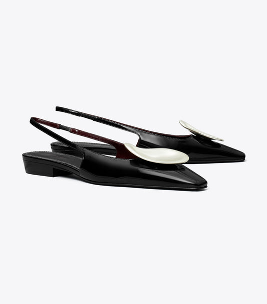 Tory Burch Patos Slingback - Perfect Black / Silver