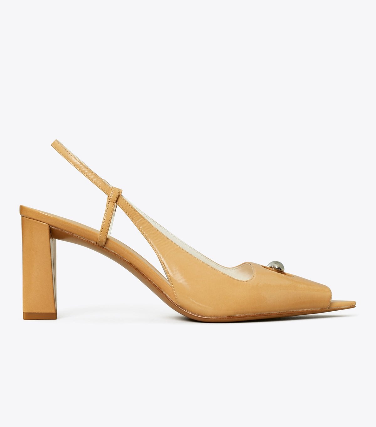 Tory Burch Pierced Peep-Toe Slingback - Cantucci / Gold