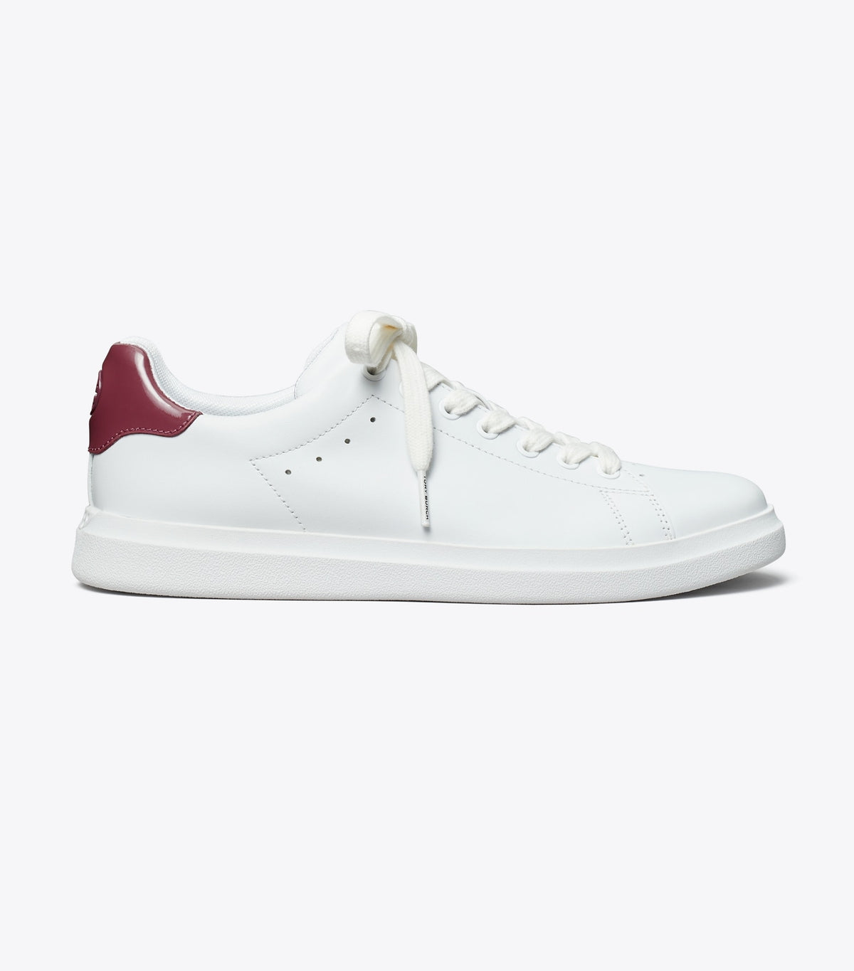 Tory Burch Howell Court Sneaker - Titanium White / Vintage Eggplant