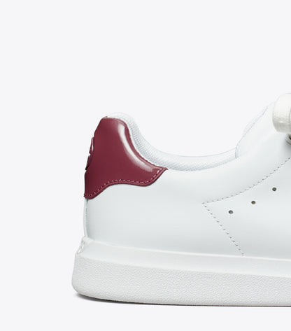 Tory Burch Howell Court Sneaker - Titanium White / Vintage Eggplant