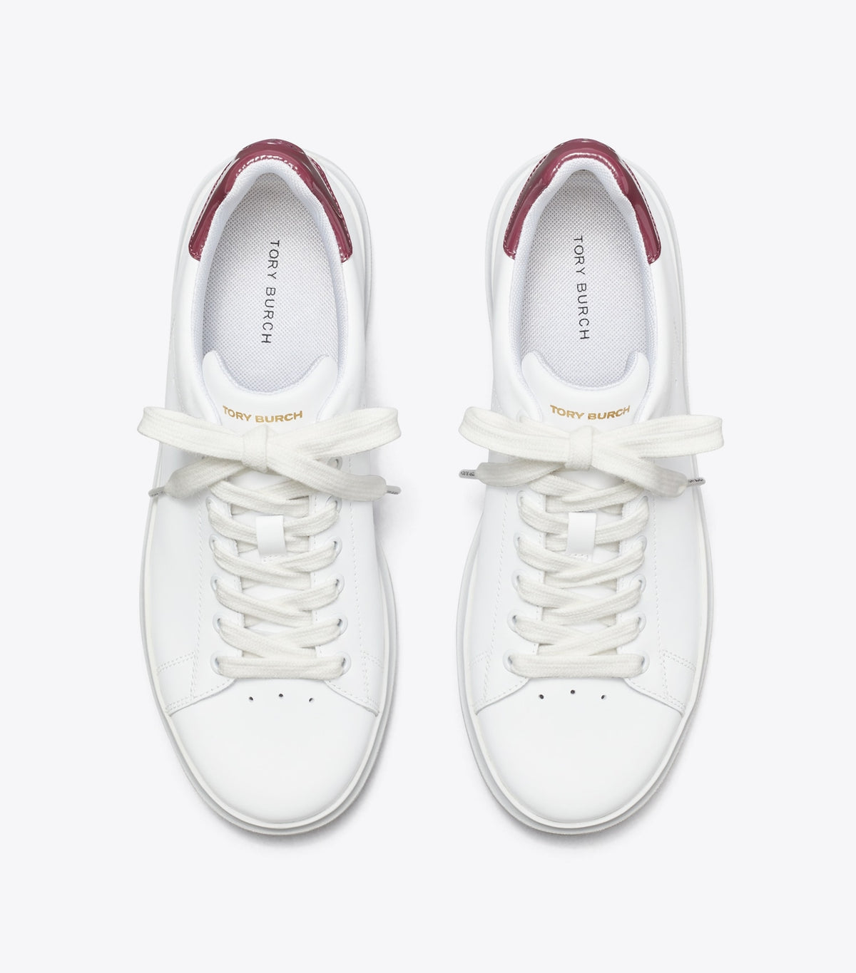 Tory Burch Howell Court Sneaker - Titanium White / Vintage Eggplant