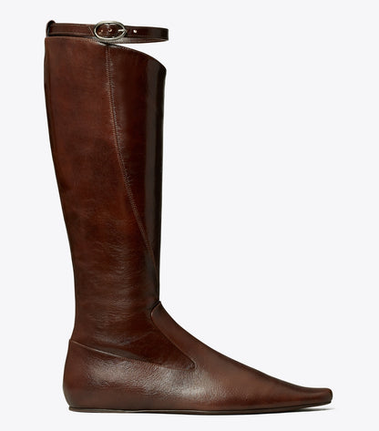 Tory Burch Twisted Riding Boot - Bark Brown