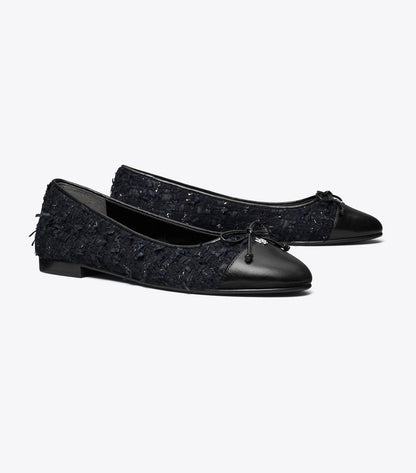 Tory Burch Cap-Toe Ballet - Midnight Navy / Perfect Black