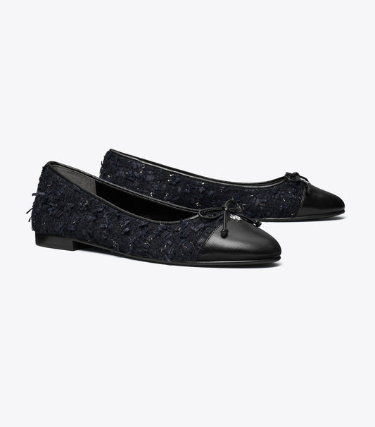 Tory Burch Cap-Toe Ballet - Midnight Navy / Perfect Black