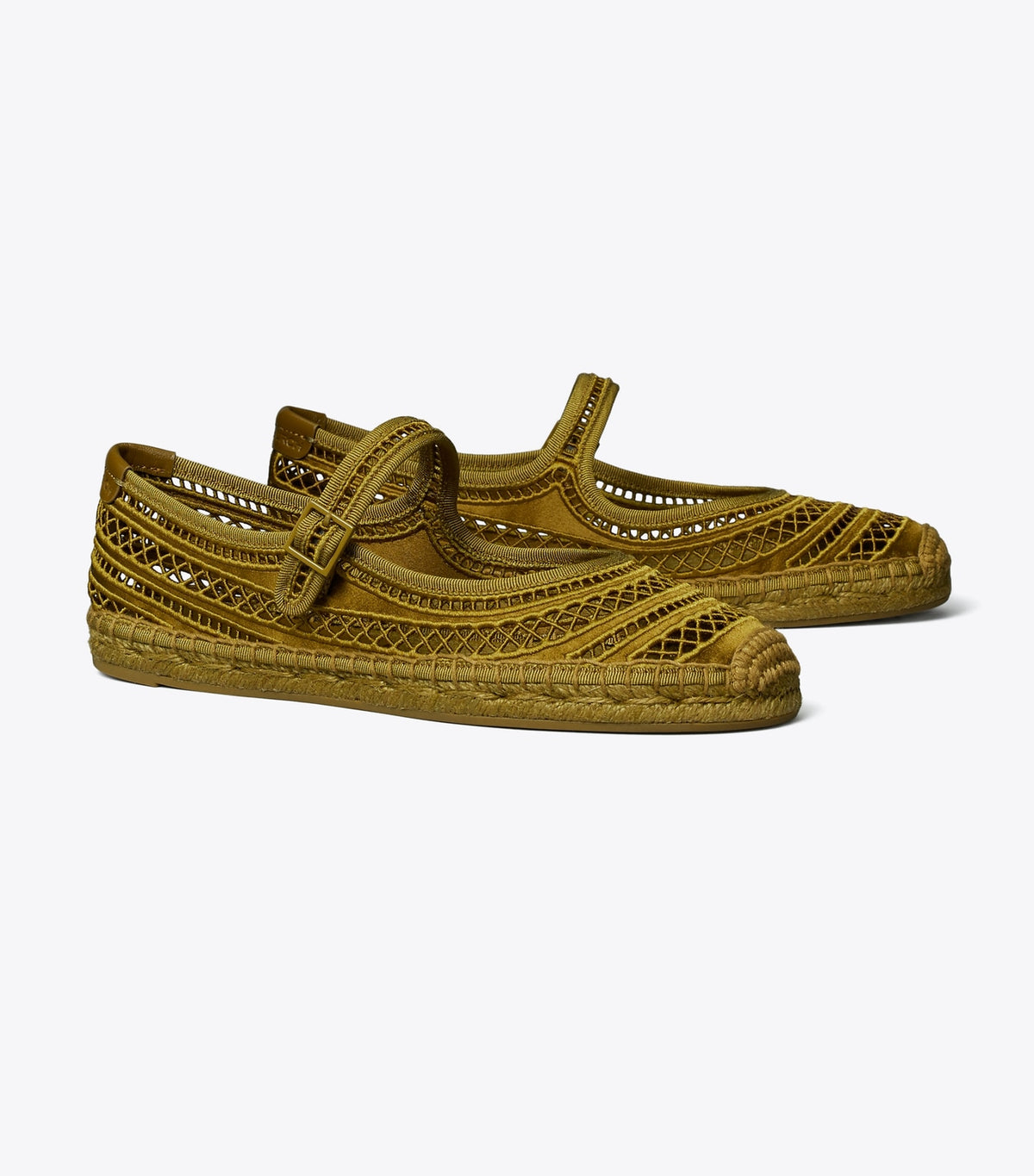 Tory Burch Open Weave Mary Jane Espadrille - Olive Twig