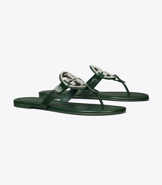 Tory Burch Miller Pavé Sandal - Dark Emerald