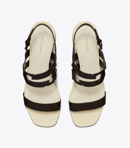 Tory Burch Ines Heeled Sandal - Cocoa / Light Cream
