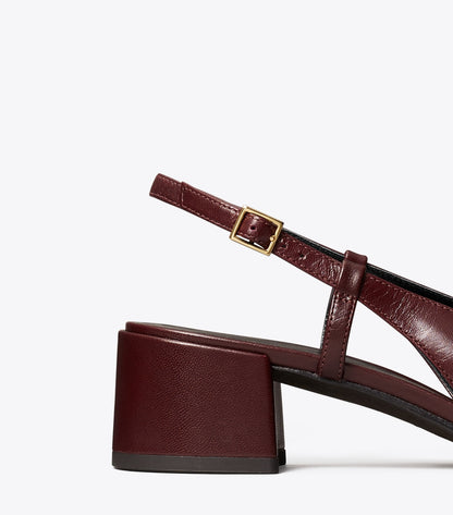 Tory Burch Cap-Toe Slingback Pump - Deep Burgundy