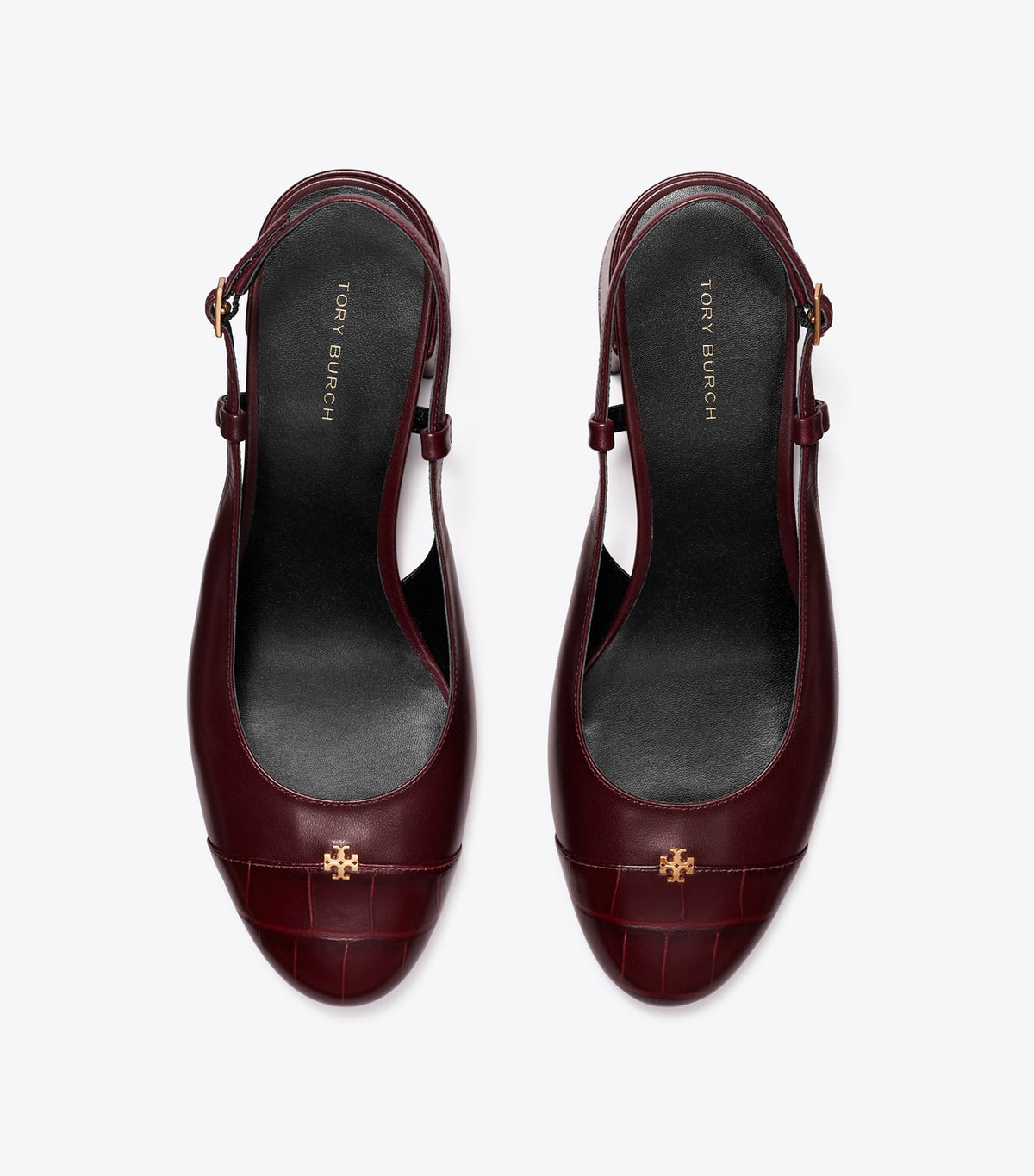 Tory Burch Cap-Toe Slingback Pump - Deep Burgundy