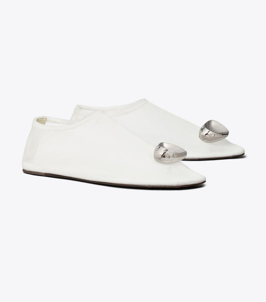 Tory Burch Patos Mesh Flat - Clear / Silver