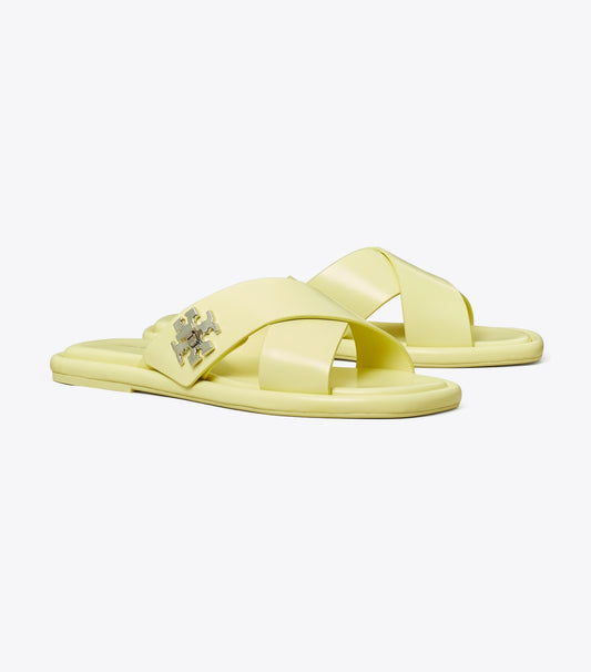 Tory Burch Turnlock Cross-Band Slide - Frozen Zest
