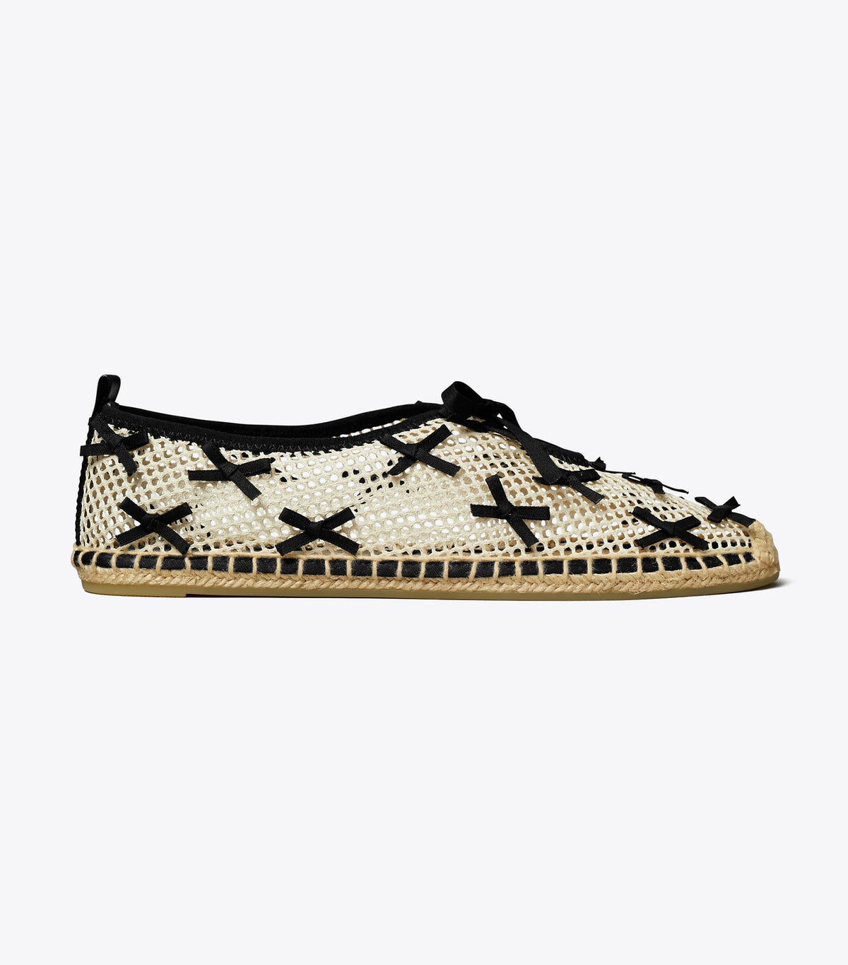 Tory Burch Mini Bow Mesh Espadrille - Peach / Perfect Black