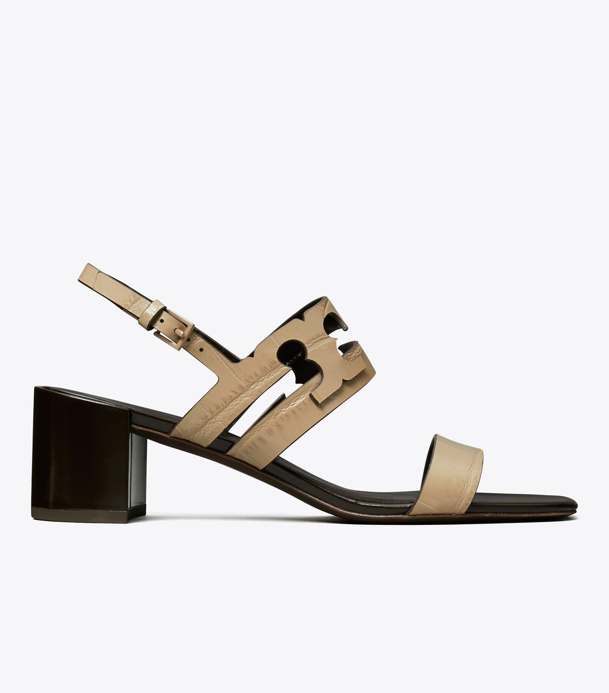 Tory Burch Ines Heeled Sandal - Stormy Gray / Coconut