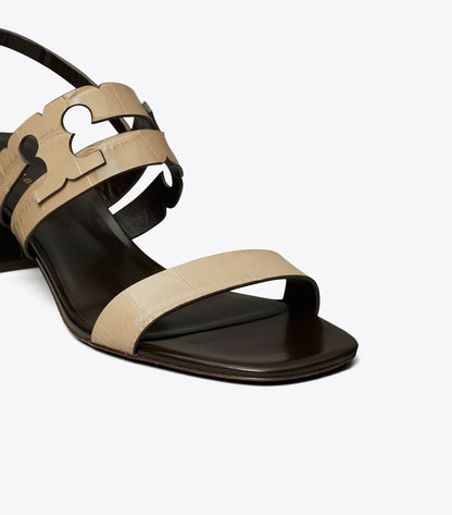 Tory Burch Ines Heeled Sandal - Stormy Gray / Coconut